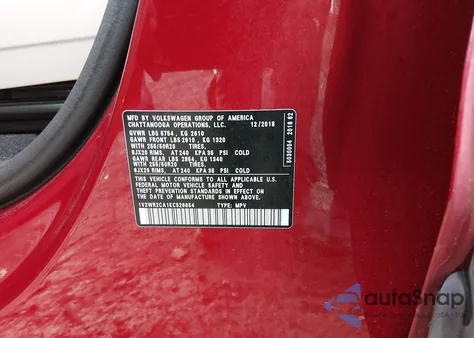 2019 Volkswagen Atlas 3.6L V6 Se W/Technology z USA, uszkodzony, nr VIN 1V2WR2CA1KC526654